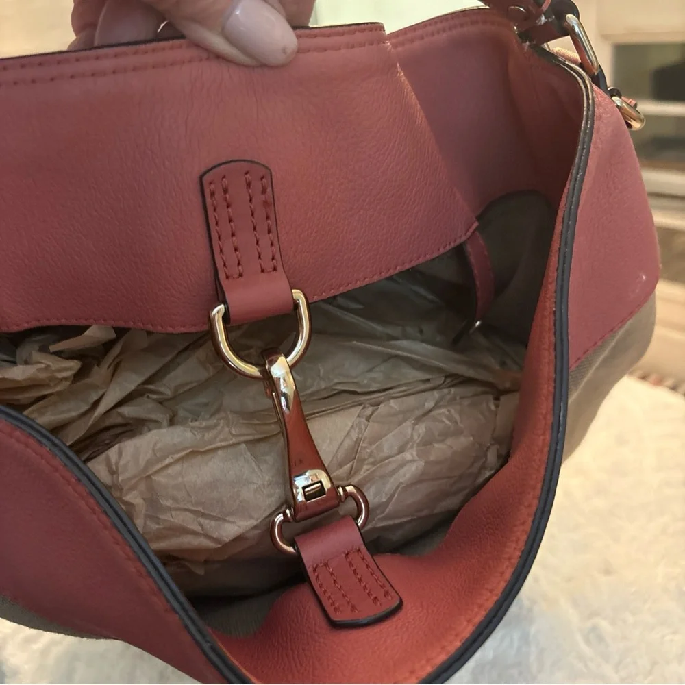 Burberry Mega Check Susanna Bucket Calf Leather Pink Hobo (Authenticity Card) - Picture 10 of 10